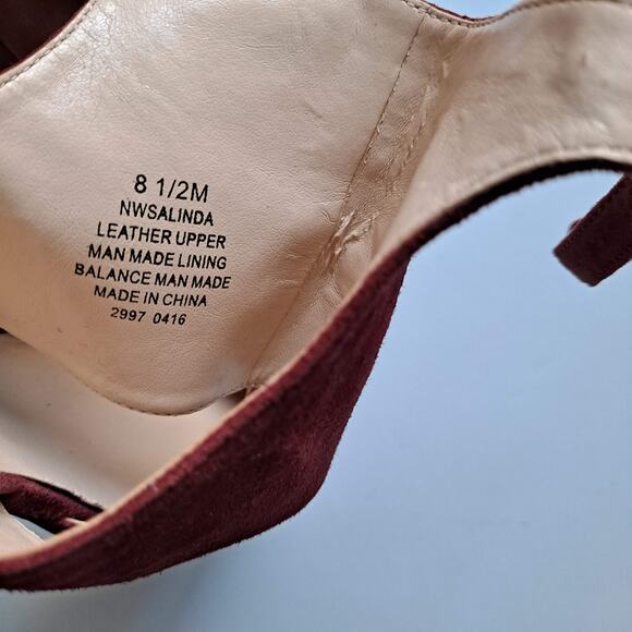 Nine West Salinda Suede Pointed Toe Ankle Strap Dress Pump Heels Red Womens 8.5 - Picture 12 of 12